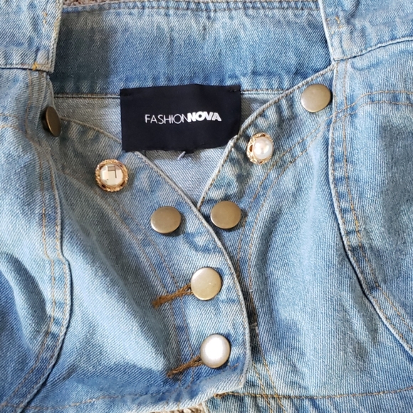 Fashion Nova Denim Crop Top - Picture 2 of 5